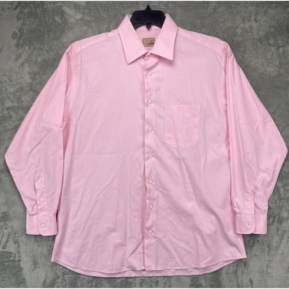 Gitman Gold Men's Shirt 17-34 Pink Master Shirt‎ Makers Made In USA